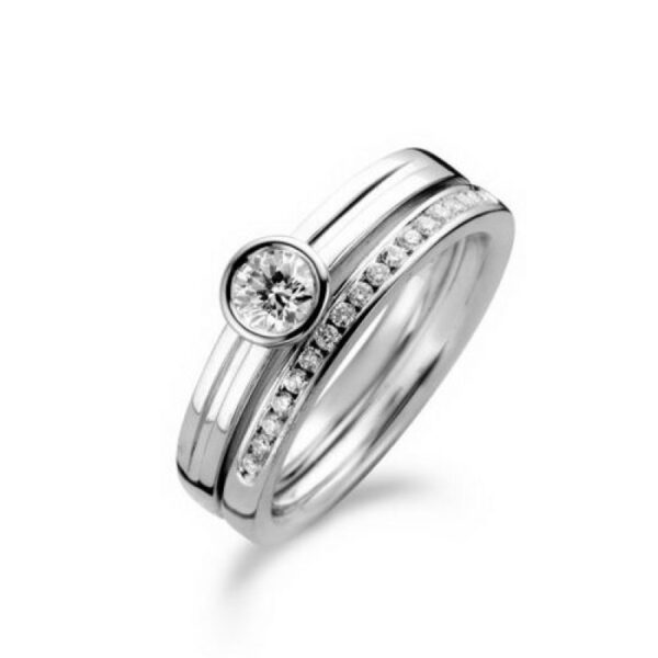 2 BAGUE ALLIANCE OR BLANC DIAM