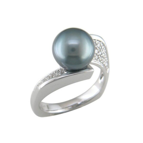BAGUE OR BLANC P.TAHITI